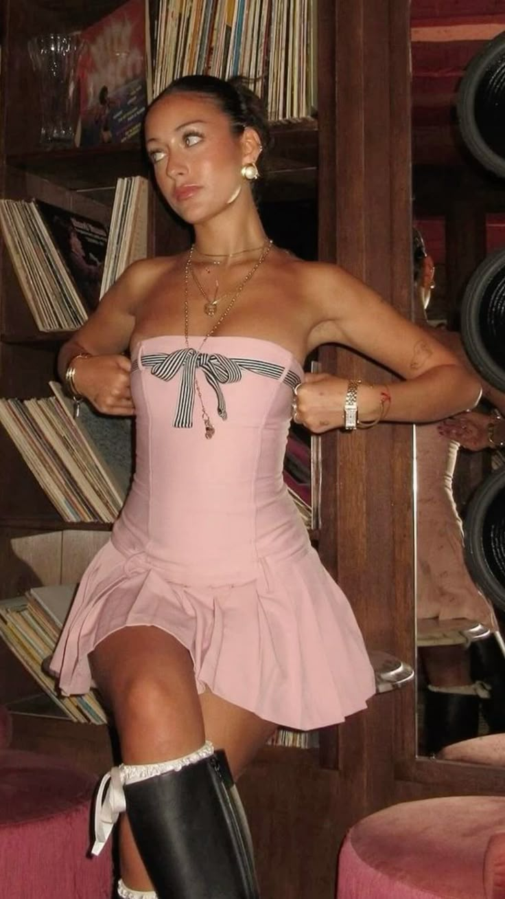 Sweet Pink Strapless A Line Homecoming Dress Mini Prom Dress