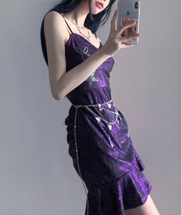 Charming Purple Spaghetti Straps Ruffle Short Homecoming Dress Birthday Outfits