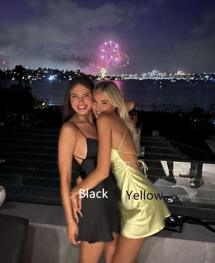Sexy Backless A Line Satin Homecoming Dress Cocktail Dress