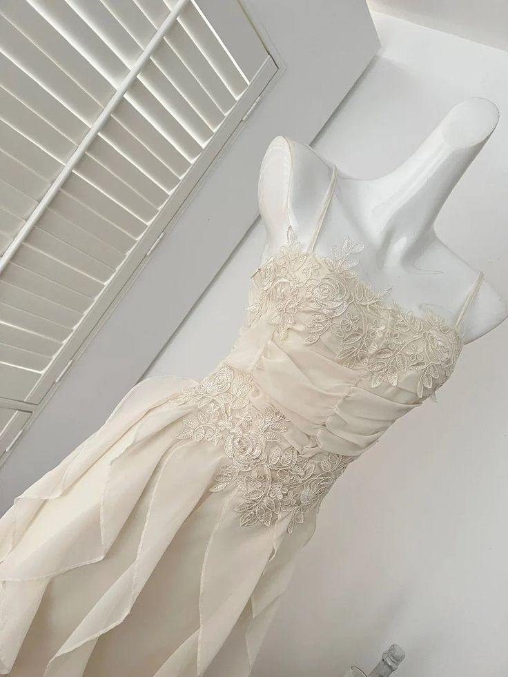 Vintage Purple Spaghetti Straps Chiffon Appliques Party Dress