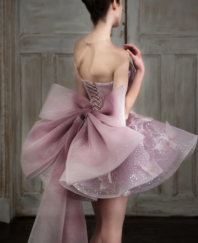 Pretty Purple Butterfly Organza Sequin A Line Formal Homecoming Dress 20th Birthday Outfits With Bow