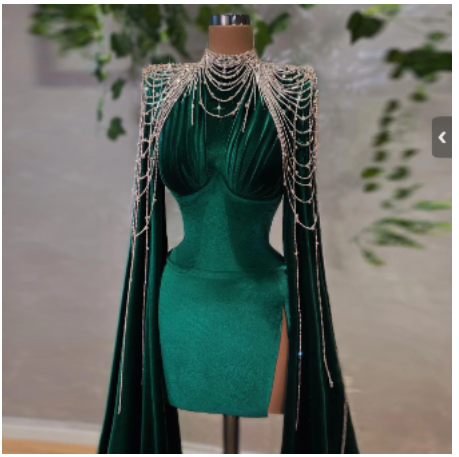 Unique Green Short Party Dress Chic Sleeves Homecocoming Dress