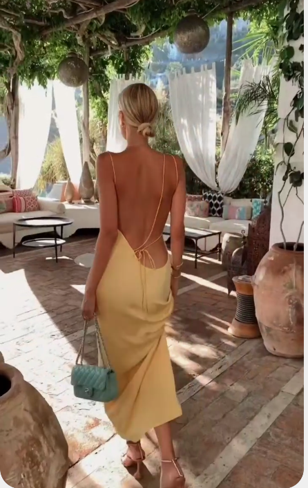 Open Back Simple Prom Dress Chic Floor Length Prom Dress