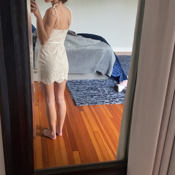 Tie Straps Lace Homecoming Dress Charming Party Dress