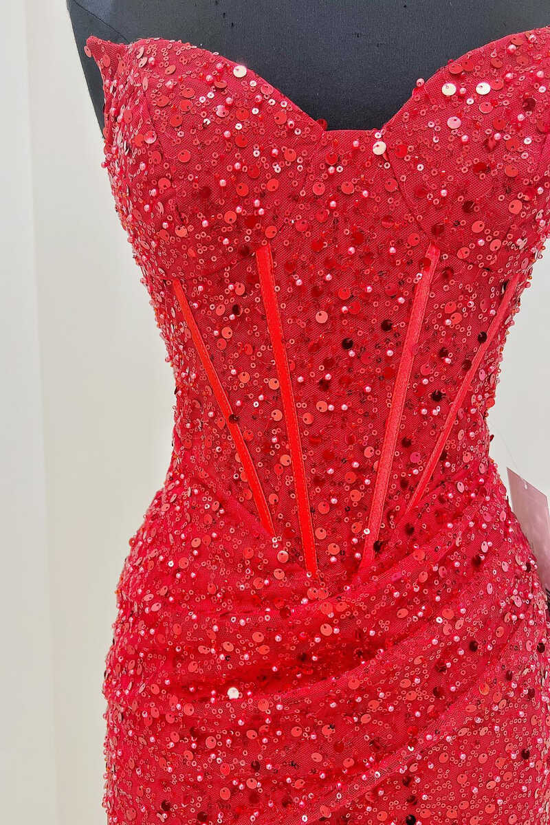 Black Sequin Strapless Tight Mini Homecoming Dress