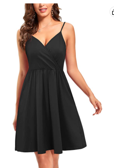 V-Neck Spaghetti Strap Homecoming Dress with Pockets