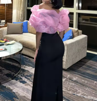Classy Off Shoulder Sheath Long Prom Dress Black Party Evening Gown