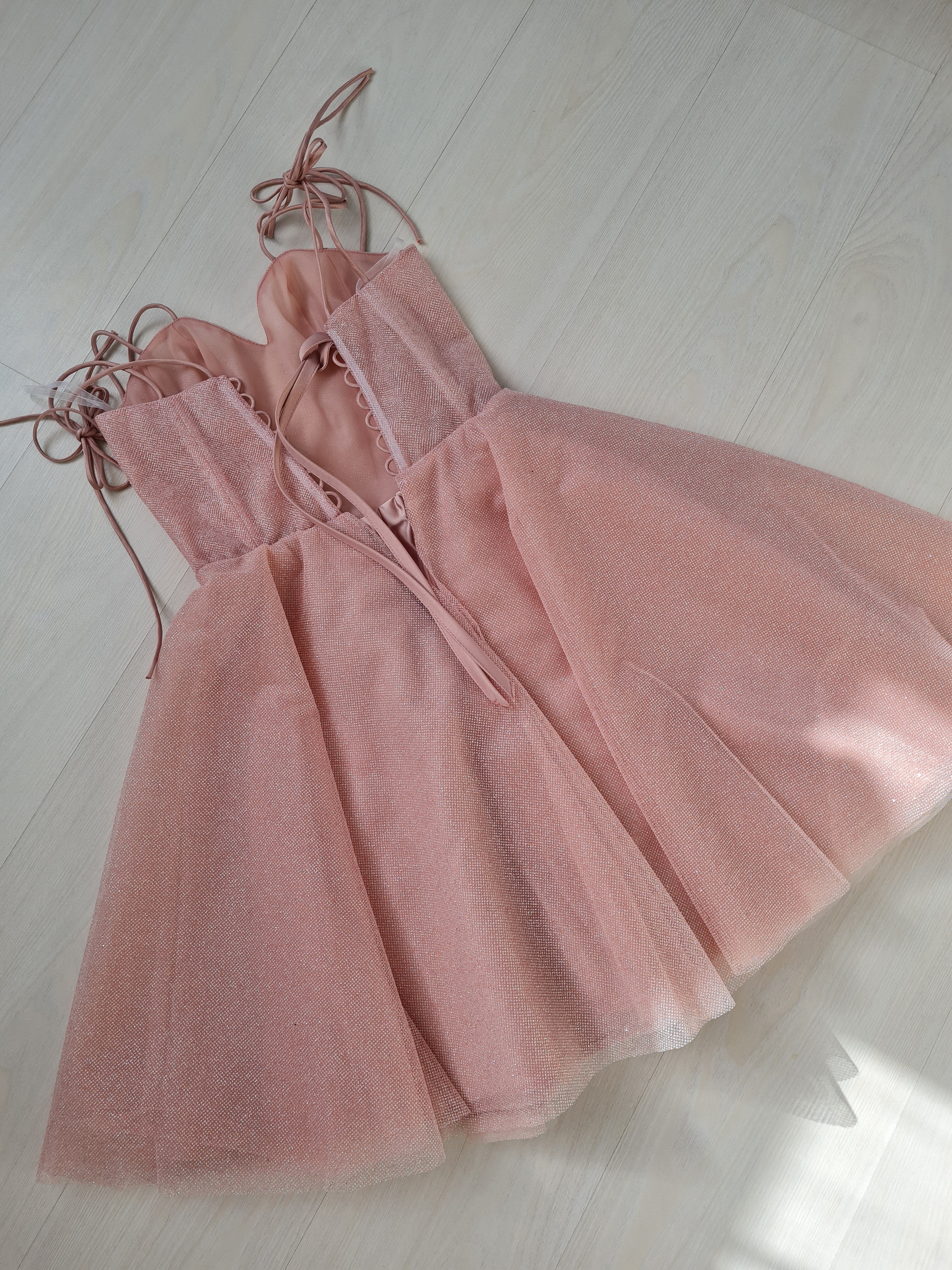 short evening dress with lantern sleeves, graduation dress sparkly homecoming dress