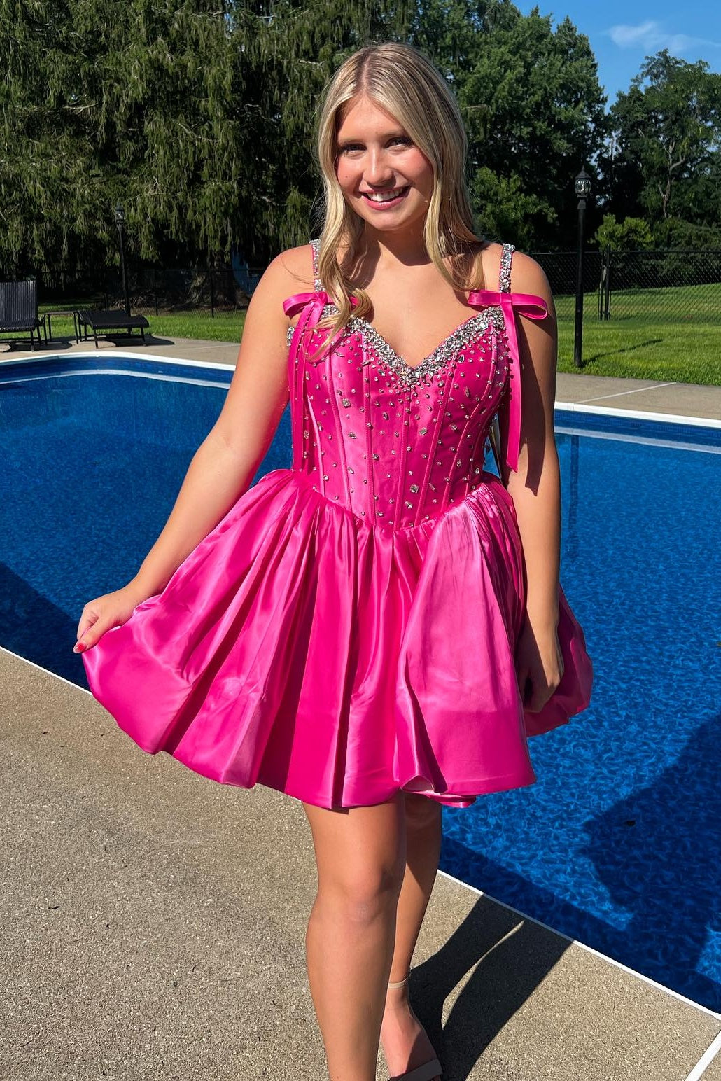 Unique Design A Line Spaghetti Straps Blue Short Homecoming Dress with Beading
