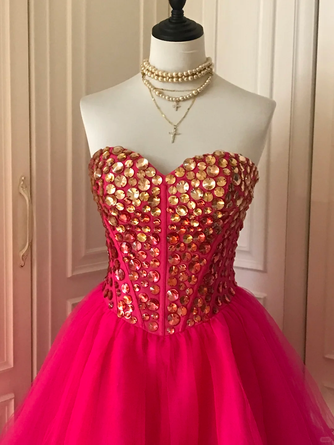 Gorgeous Strapless Red Chiffon Beaded A Line Birthday Outfits Homecoming Dress