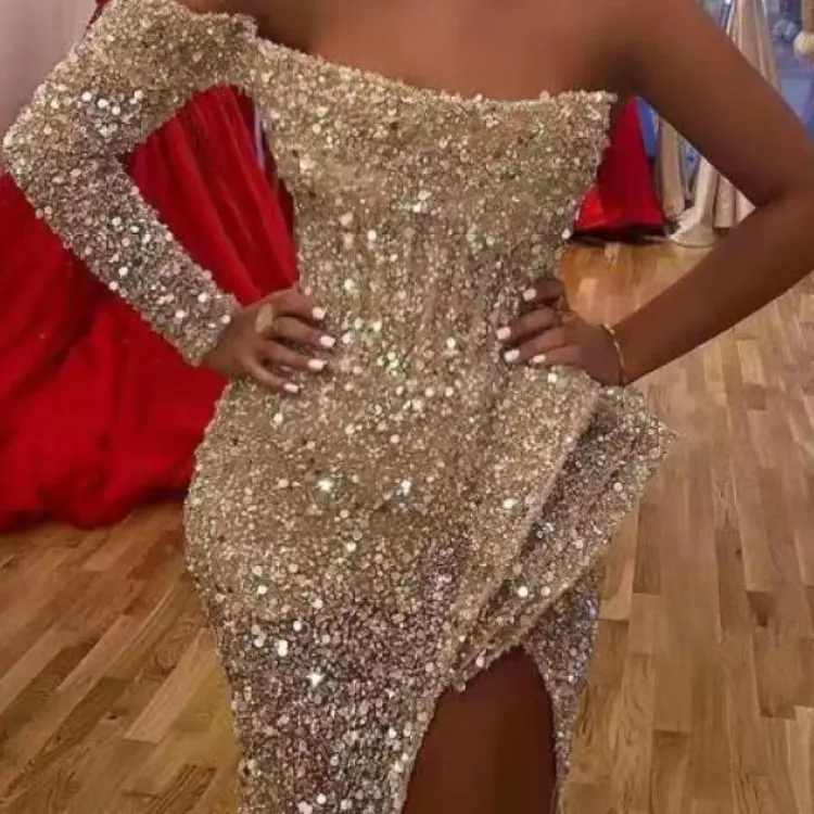 Sexy Fashion Off Shoulder Silver Long Prom Dress
