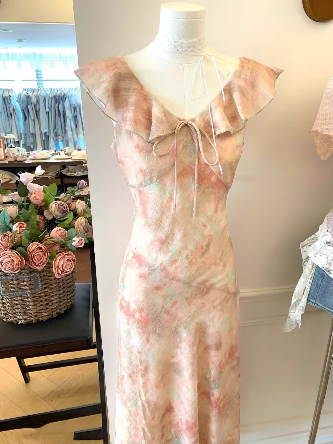 Pink Ruffle A Line Vacation Dress Birthday Party Dress