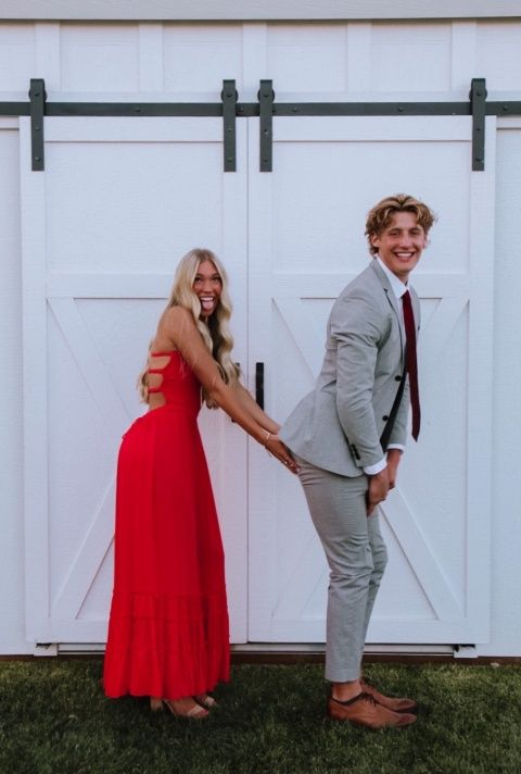 Red A-line Prom Dress Fashion Prom Gown