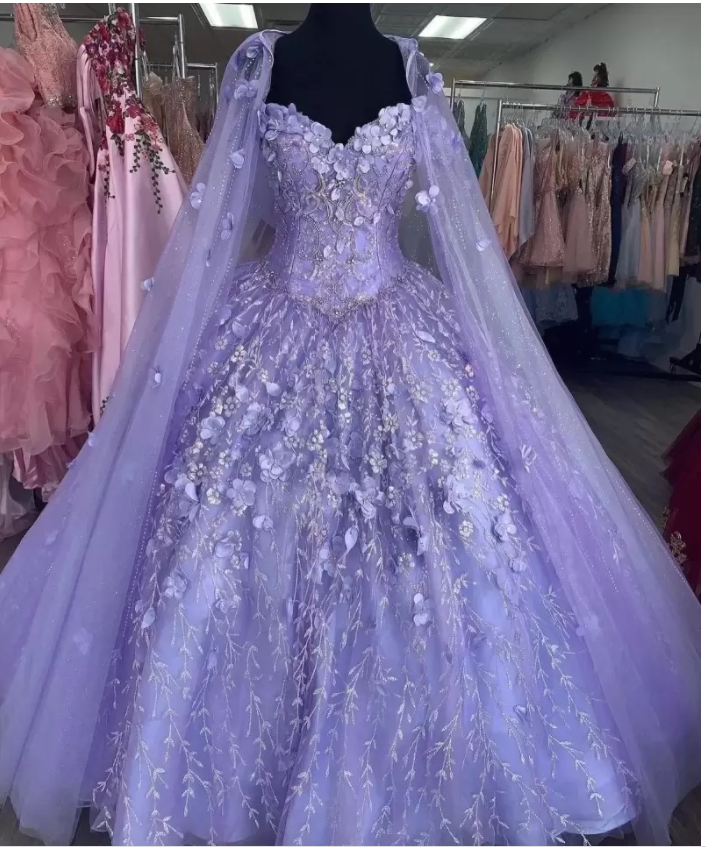 Floral Quinceanera Dresses With Warp Off Shoulder Puffy Skirt Lace Embroidery Princess Sweety 16s Girls , Ball Gown