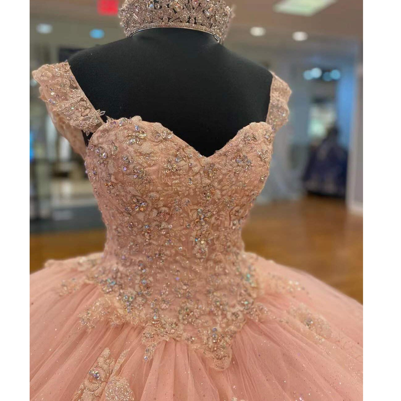 Sweetheart Quinceanera Dress Blush Pink Beaded Sweet 16 Party Dress Ball Gowns