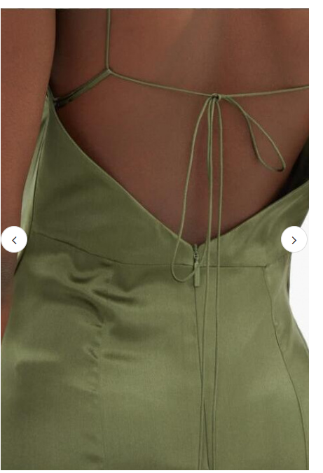 Spaghetti Straps Mermaid Olive Green Prom Dresses With Split