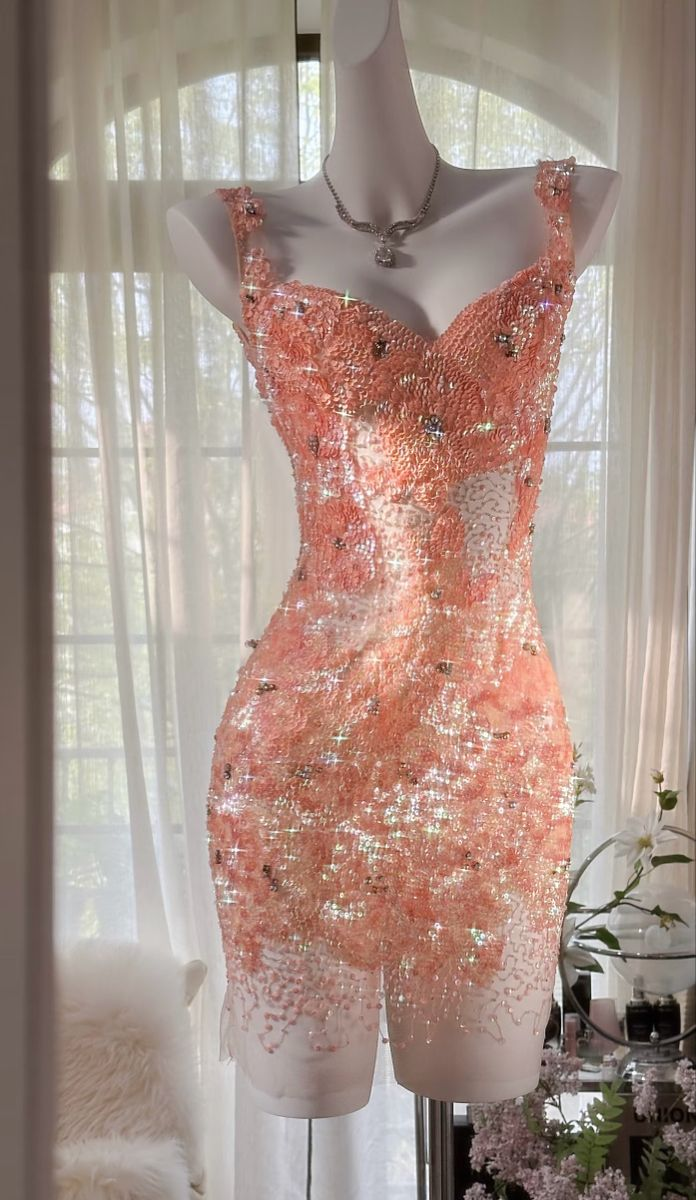 Glitter Orange Sequins Sheath Backless Homecoming Dress V Neck Cocktail Dress