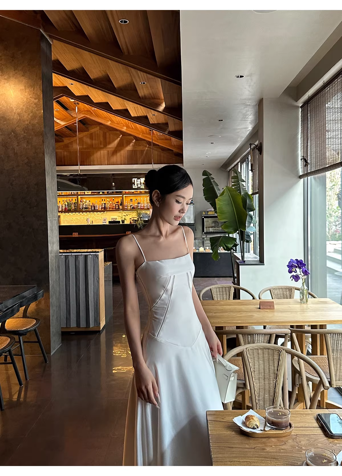 Classy Spaghetti Straps White Satin A Line Long Birthday Evening Dress Formal Wedding Guest Dress