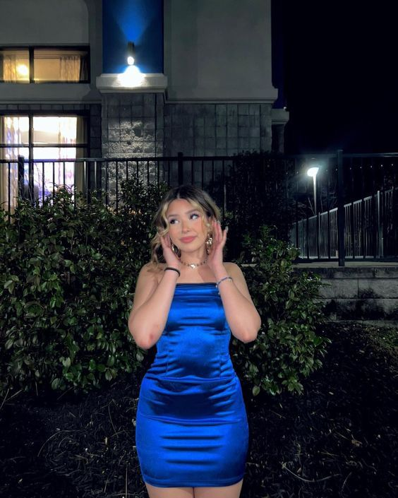 Sexy Royal Blue Strapless Bodycon Homecoming Dress Cocktail Dress