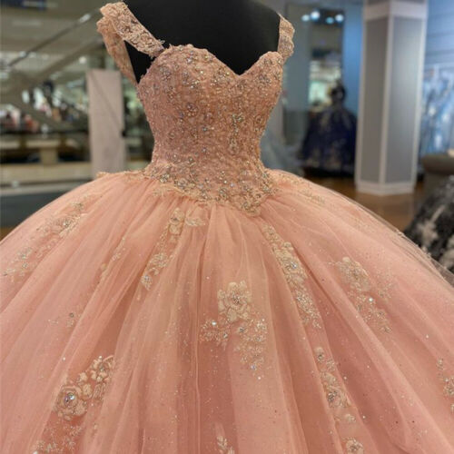 Sweetheart Quinceanera Dress Blush Pink Beaded Sweet 16 Party Dress Ball Gowns