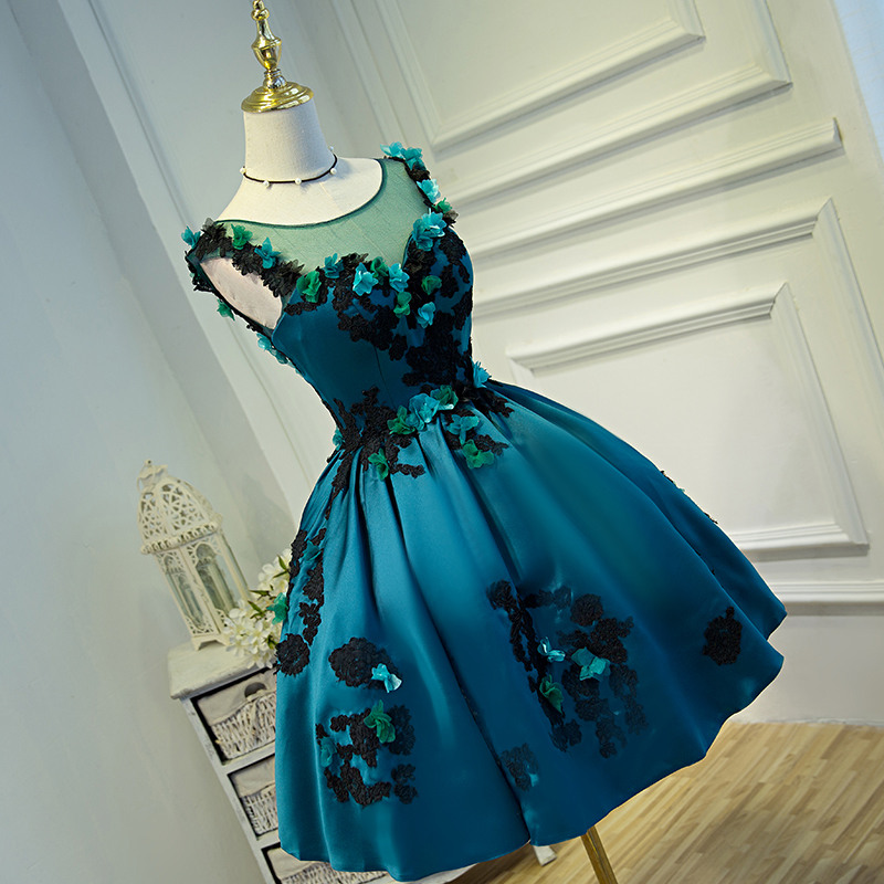A-line V Neck Short Homecoming Dress