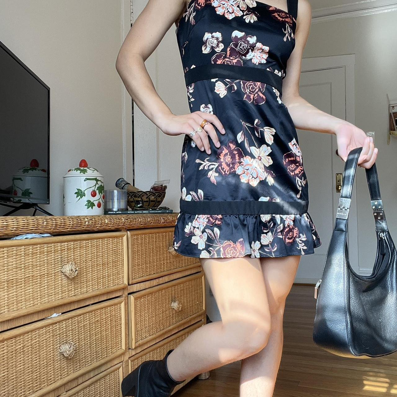Black Satin Print Floral Sheath Sexy Cocktail Dress Vintage Formal Graduation Homecoming Dress