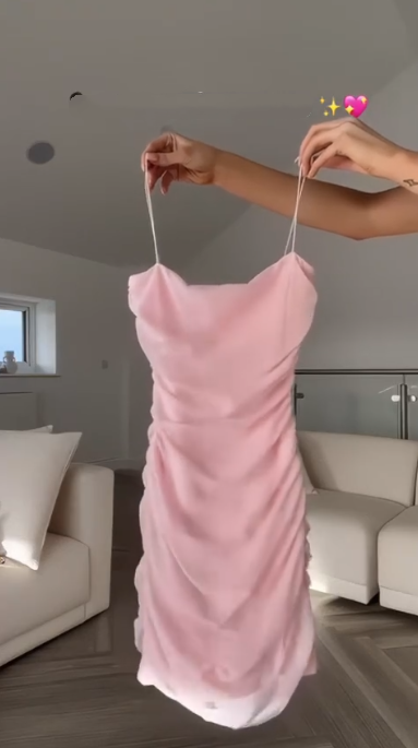 Simple Spaghetti Straps Pink Chiffon Sheath Short Party Dress Cocktail Dress Formal Homecoming Dress Birthday Outfits