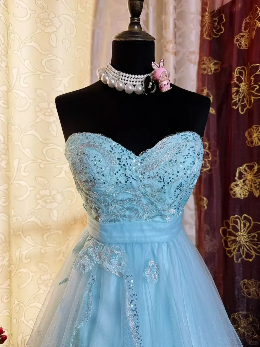 Cute Strapless Light Blue Tulle Appliques A Line Short Graduation Homecoming Dress 20th Birthday Outfits