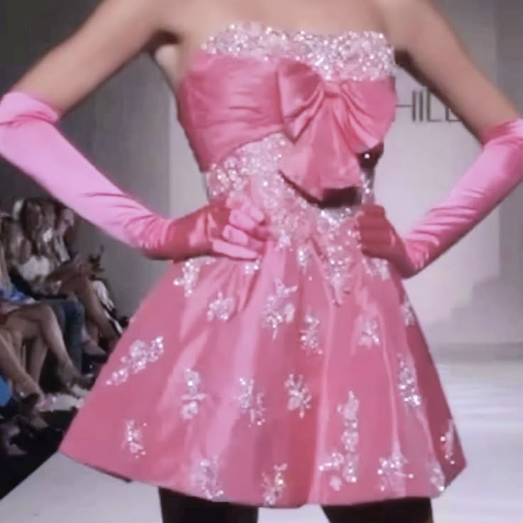 Stylish Pink Sequin Beaded Mini Birthday Outfits Formal Homecoming Dress With Gloves