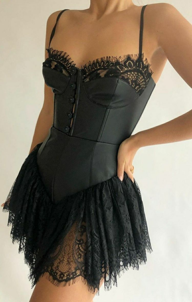 Stylish Spaghetti Straps Black Satin Lace Short Homecoming Dress Cocktail Dress