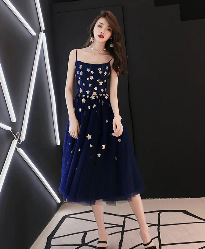 Blue tulle short prom dress blue tulle homecoming dress