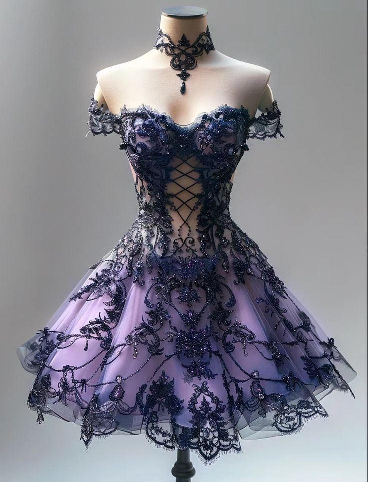 Vintage Purple Off The Shoulder Tulle Beaded A Line Short Party Dress 15th Birthday Outfits