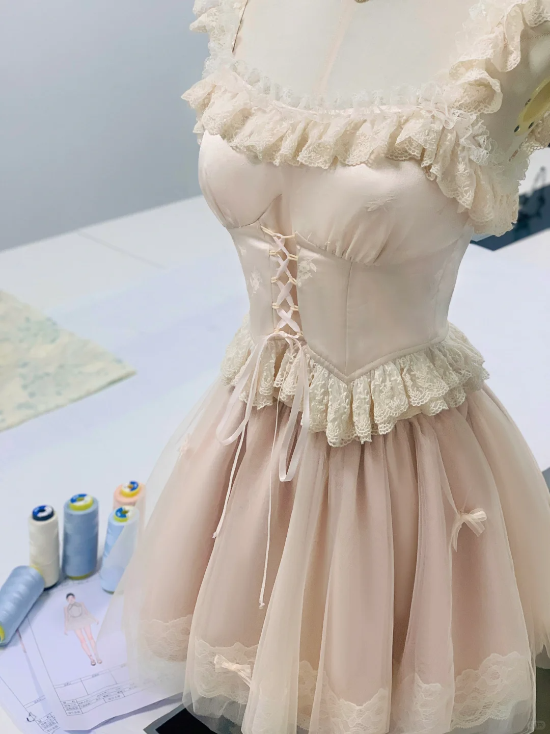 Cute Light Blush Pink Tulle Lace A Line Birthday Dress Formal 6th Grade Homecoming Dress