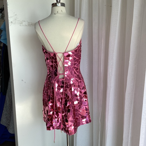 Gorgeous Pink Sequin Sheath Cocktail Dress Formal Graduation Homecoming Dress