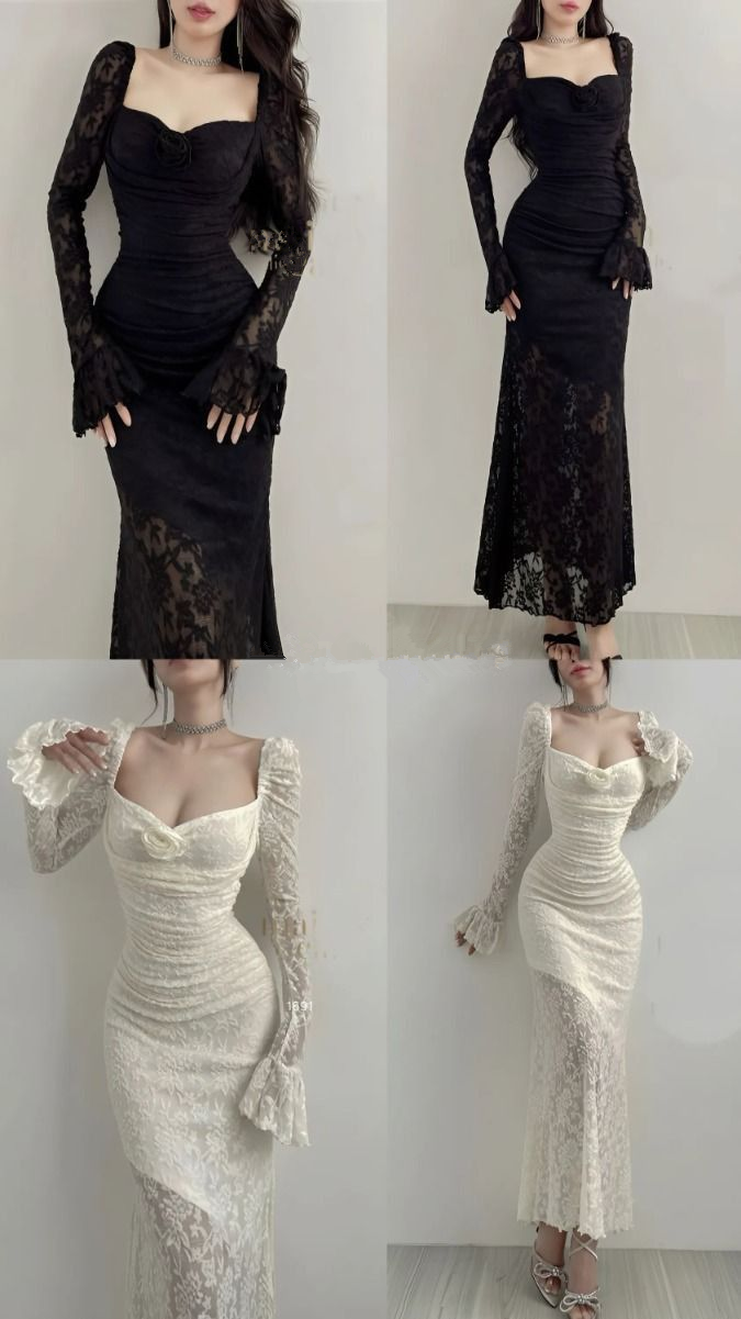 Charming Lace Mermaid Evening Dress Sexy Prom Dress