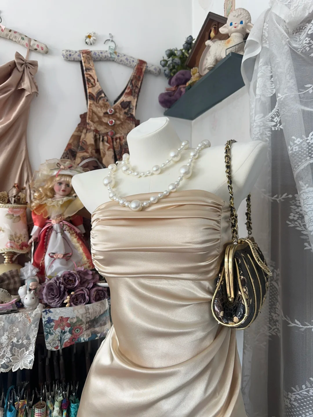 Champagne Strapless Multi-Layered Party Birthday Dress Formal Homecoming Dress