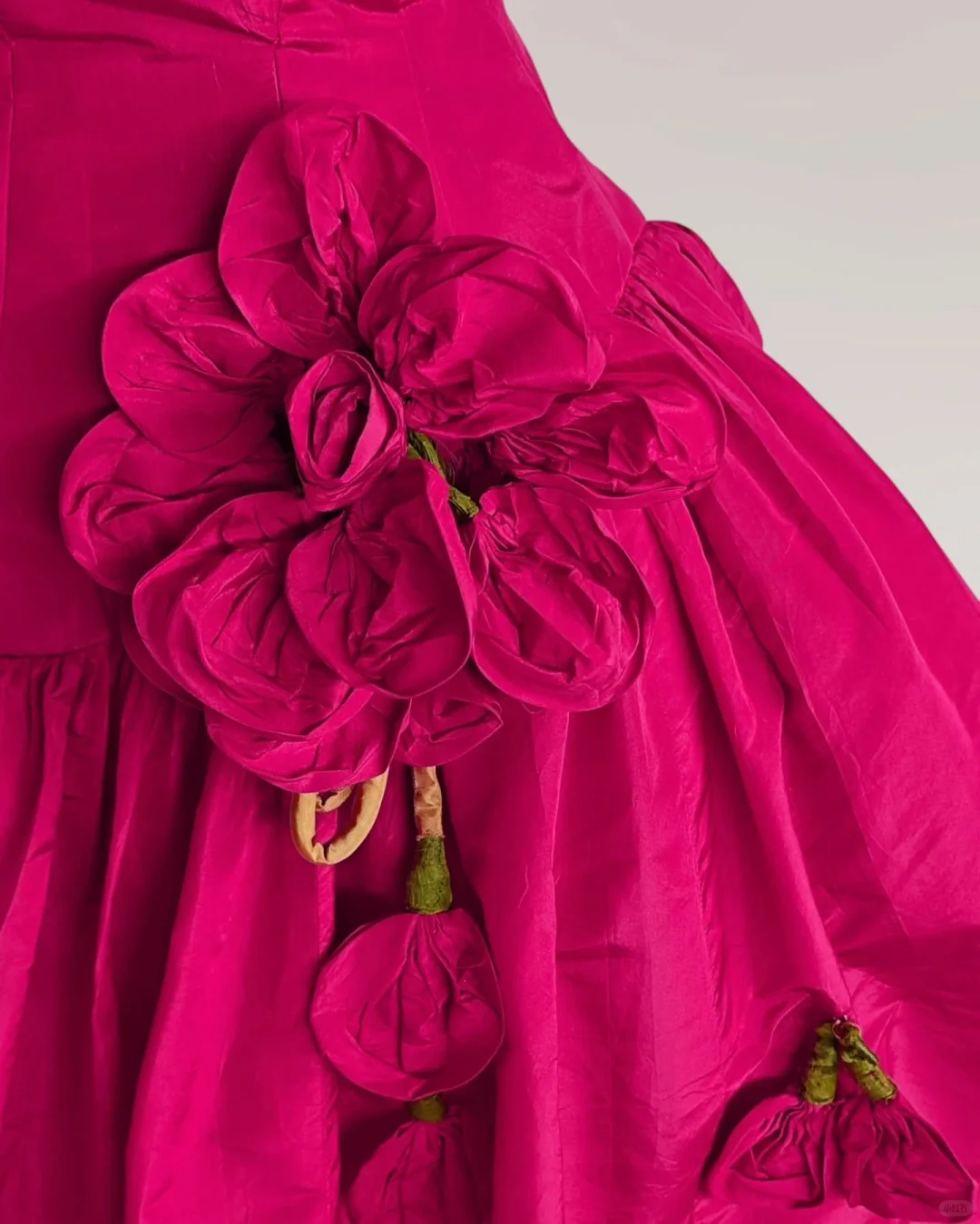 Vintage Hot Pink Satin A Line Graduation Homecoming Dress V Neck Short Party Dress With Flowers