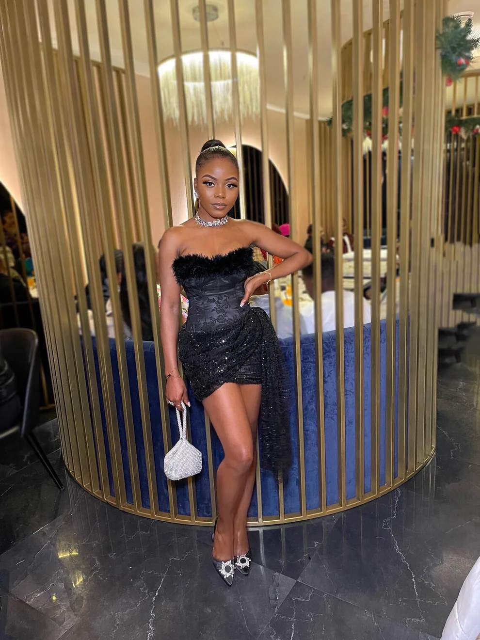 Black Satin Sequins Cocktail Dress,Sheath Homecoming Dress