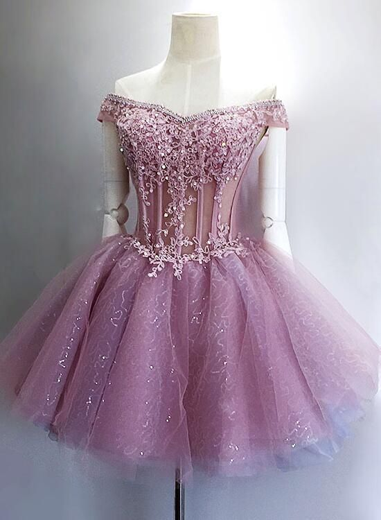 Unique Lace Beaded Cute Homecoming Dresses, Gorgeous Stunning Short Homecoming Dress