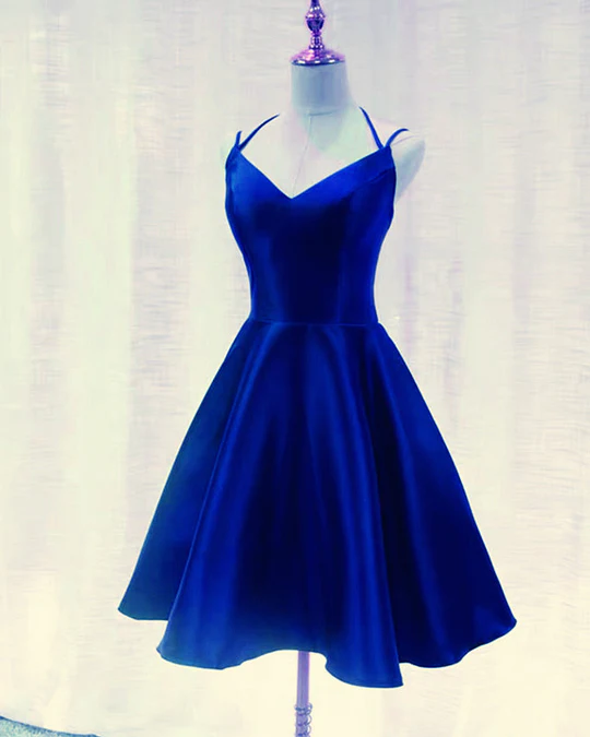 Cute A Line Satin Dresses Short Party Dress Simple Homecoming Dress