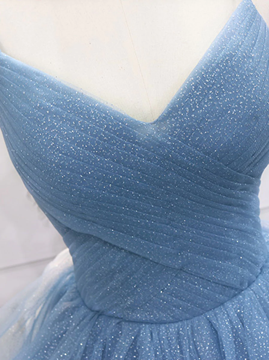 A-line tulle long prom dress dress,tulle sweet 16 dress