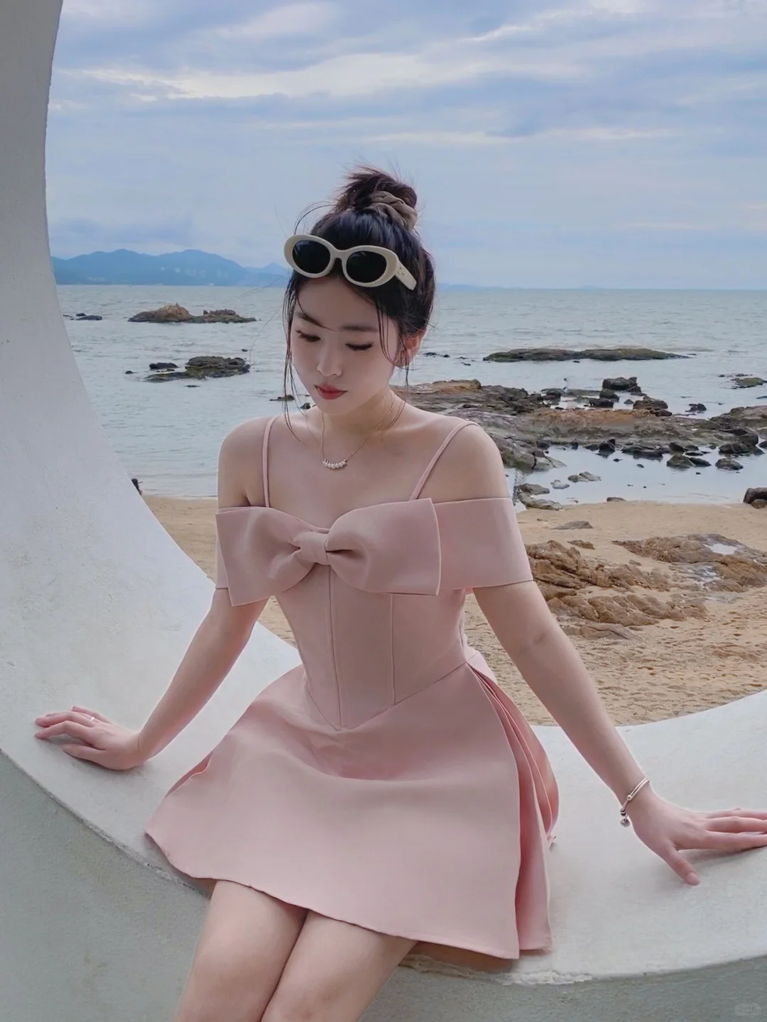 Simple Pink Satin A Line Vacation Dress Birthday Dress Homecoming Dress