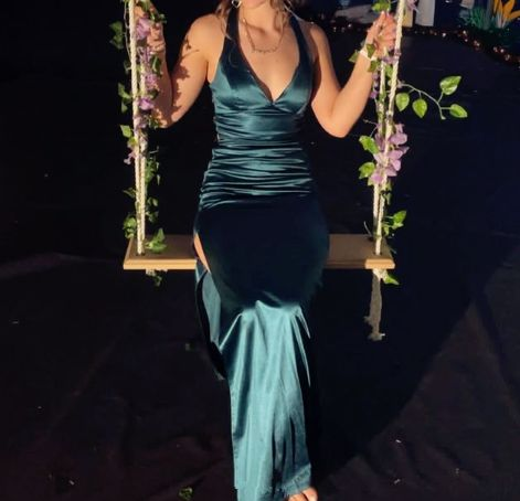Sexy Backless Slit Mermaid Evening Dress Long Prom Party Dress