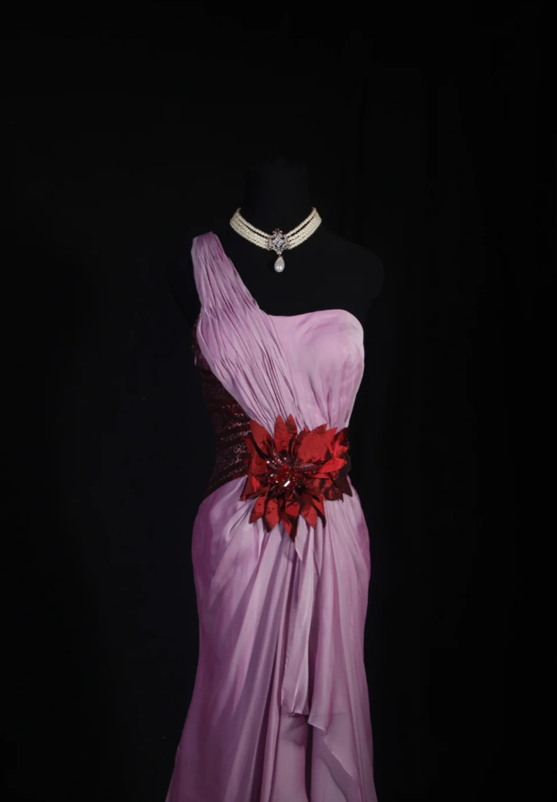 Pretty One Shoulder Chiffon Satin Mermaid Long Wedding Guest Dress Formal Birthday Party Dress With Appliques