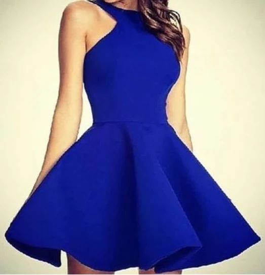 simple royal blue short homecoming dress
