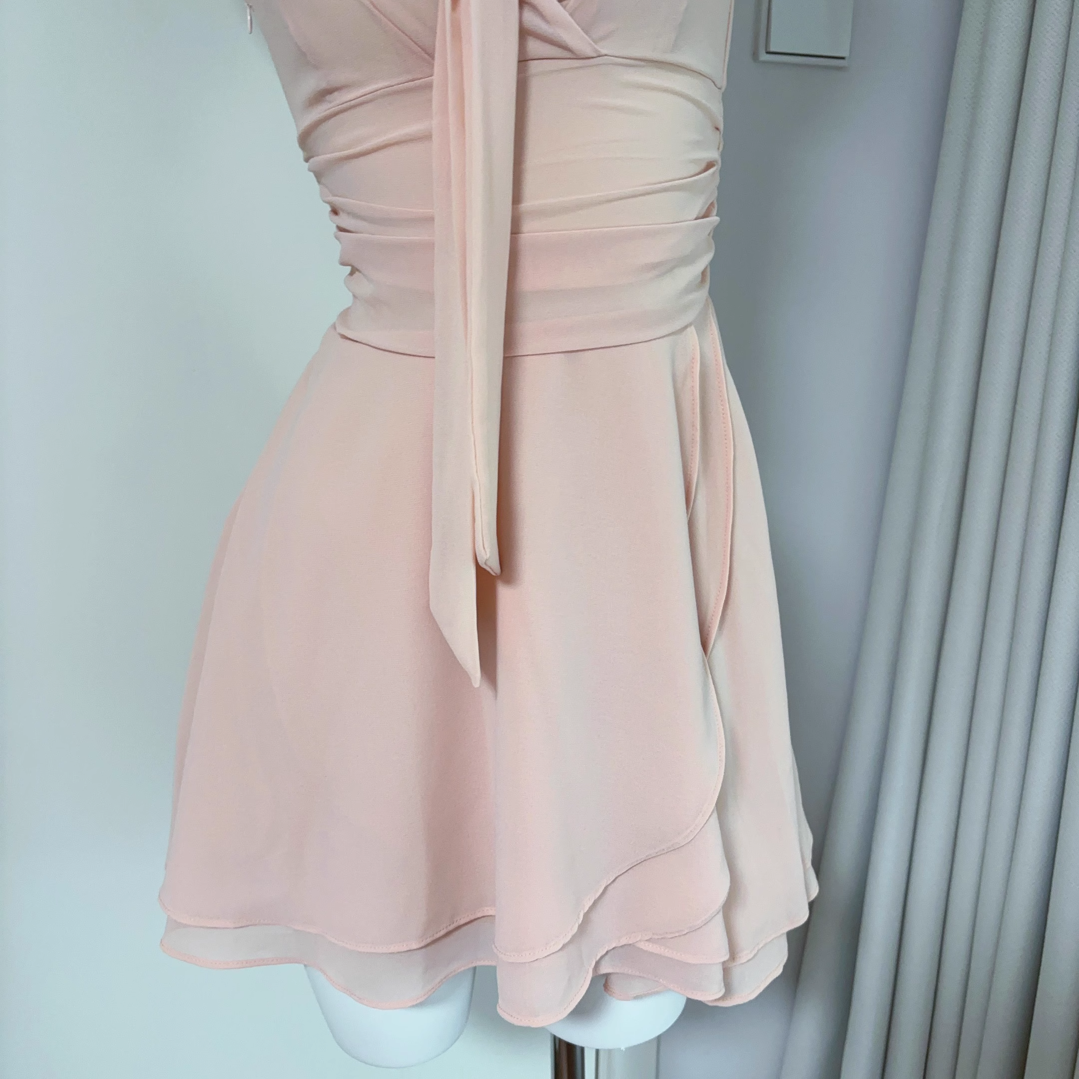 Pink Sleeveless Chiffon Short Vacation Dress Cocktail Dress