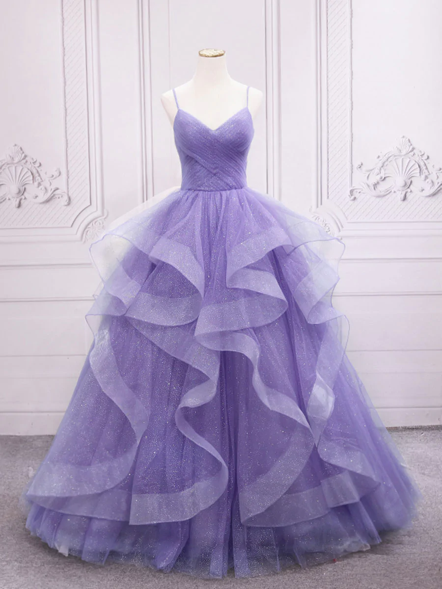 A-line tulle long prom dress dress,tulle sweet 16 dress