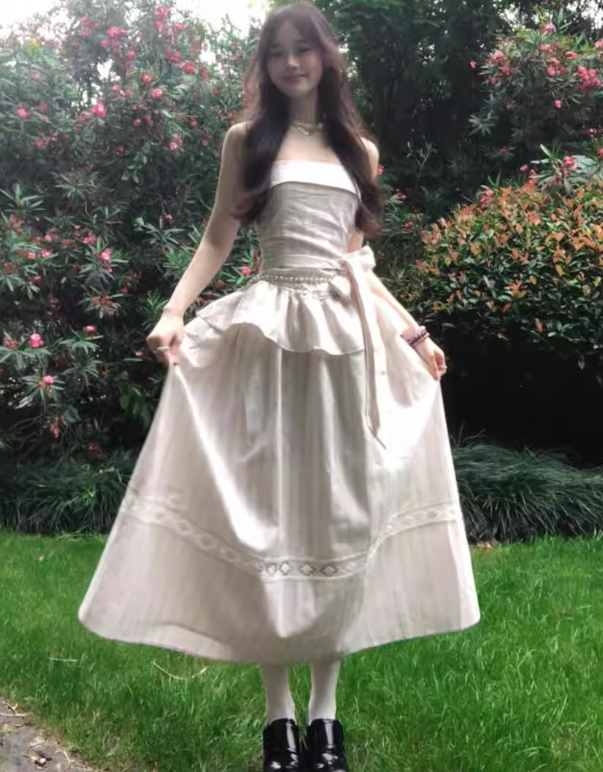 New Pretty French-style Elegant Summer Women's Long Dress