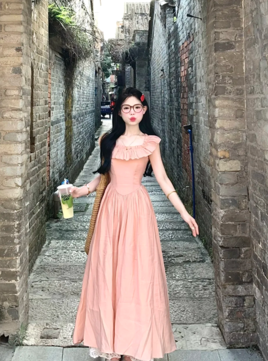 New Pretty French-style Elegant Summer Women's Long Dress