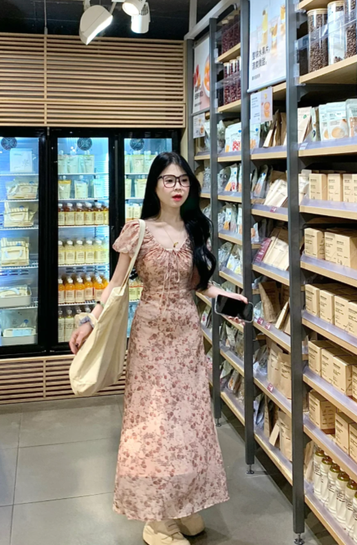 New Pretty French-style Elegant Summer Women's Long Dress